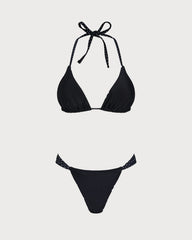 Black Polka Dot Reversible Bikini Set | Rihoas