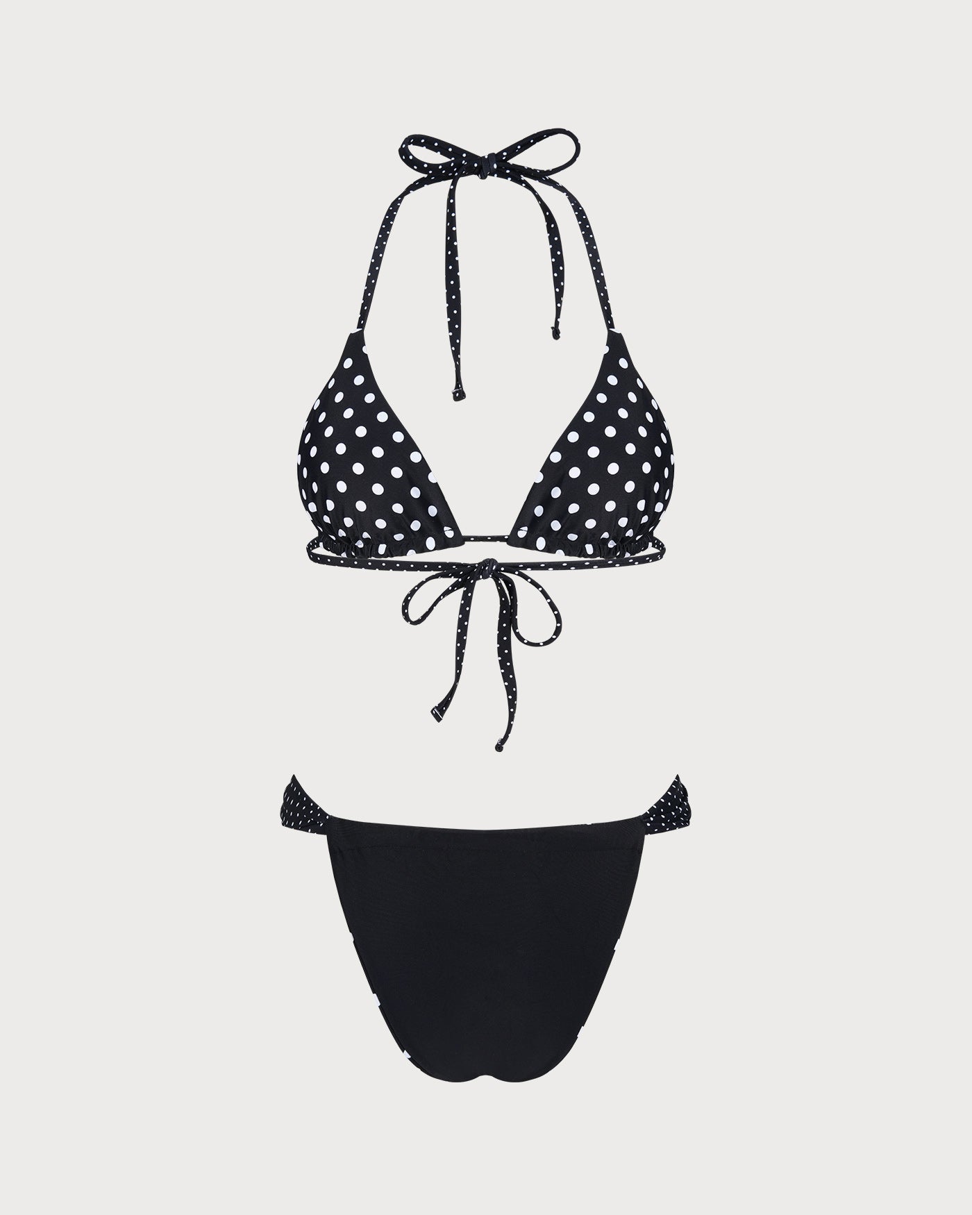 Black Polka Dot Reversible Bikini Set | Rihoas