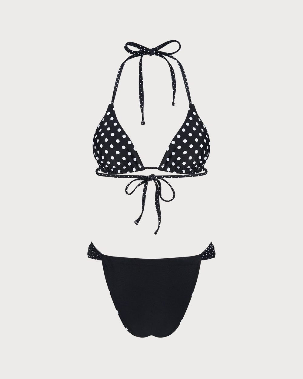 Black Polka Dot Reversible Bikini Set | Rihoas