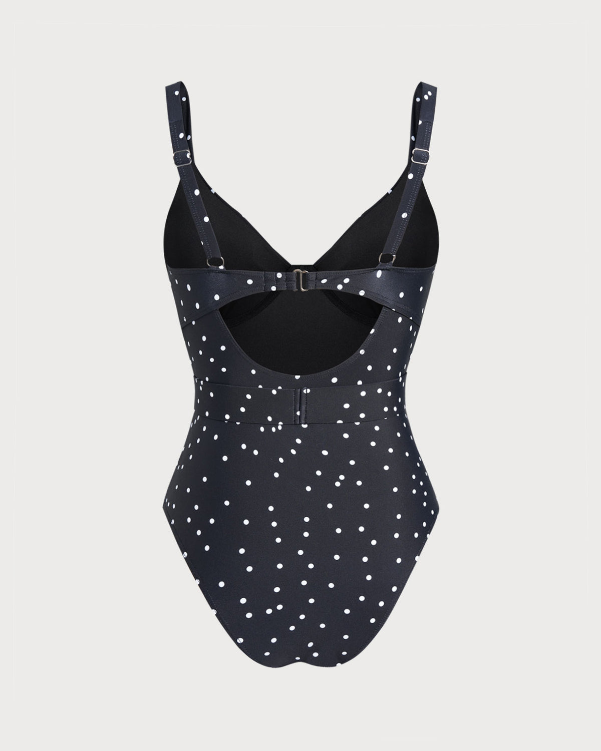 Black Polka Dots One Piece Swimwear | Rihoas