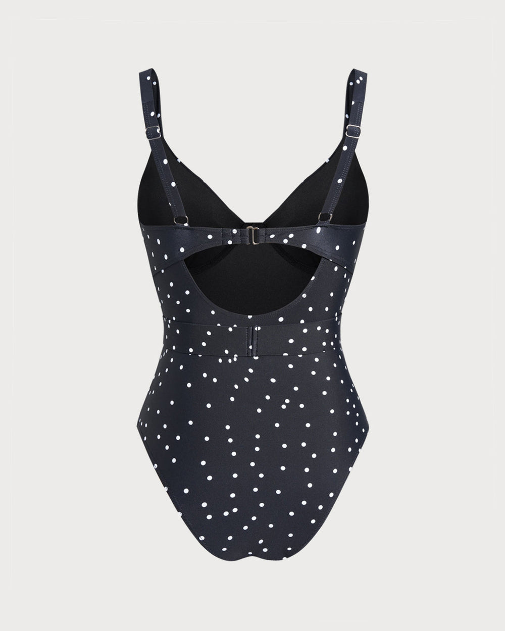 Black Polka Dots One Piece Swimwear | Rihoas