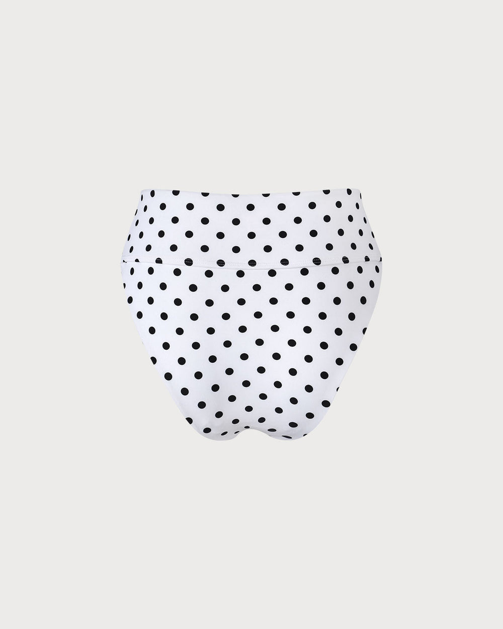 The White Polka Dot High Waist Bikini Bottom | Rihoas