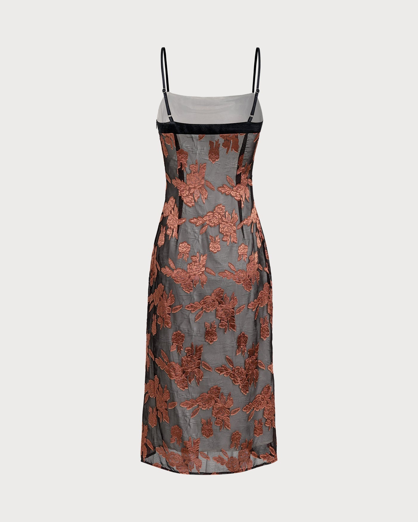 Caramel Floral Slip Midi Dress | Rihoas