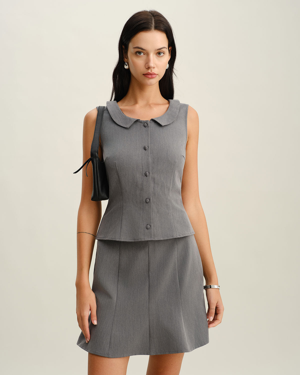 Collared Button Tank Top | Rihoas
