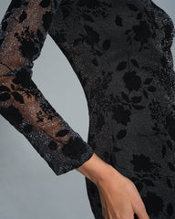 Black Floral Tunic Maxi Dress | Rihoas