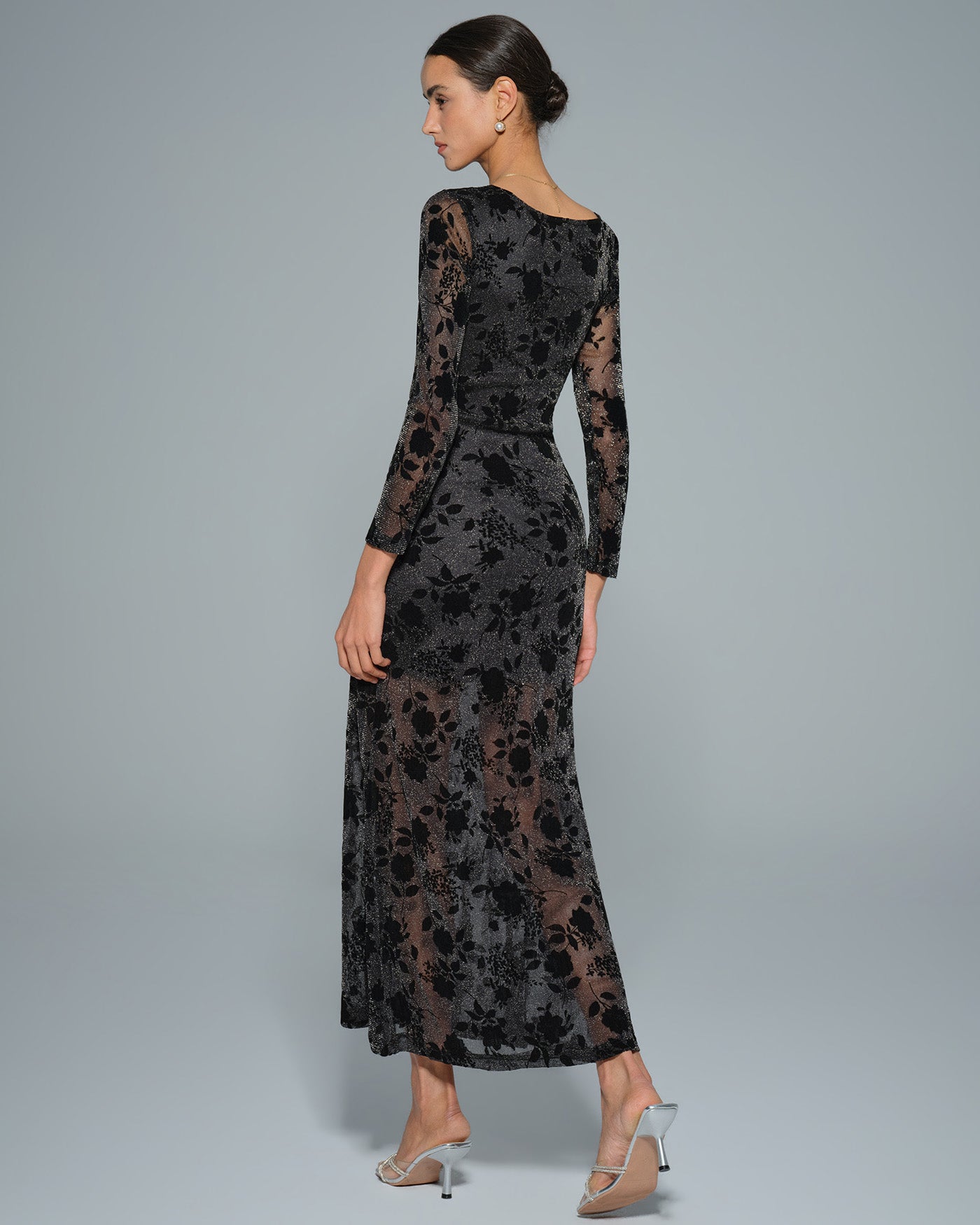 Black Floral Tunic Maxi Dress | Rihoas