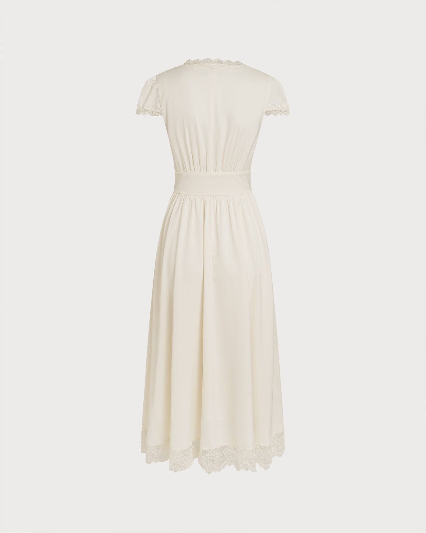 Apricot V Neck Lace Maxi Dress | Rihoas