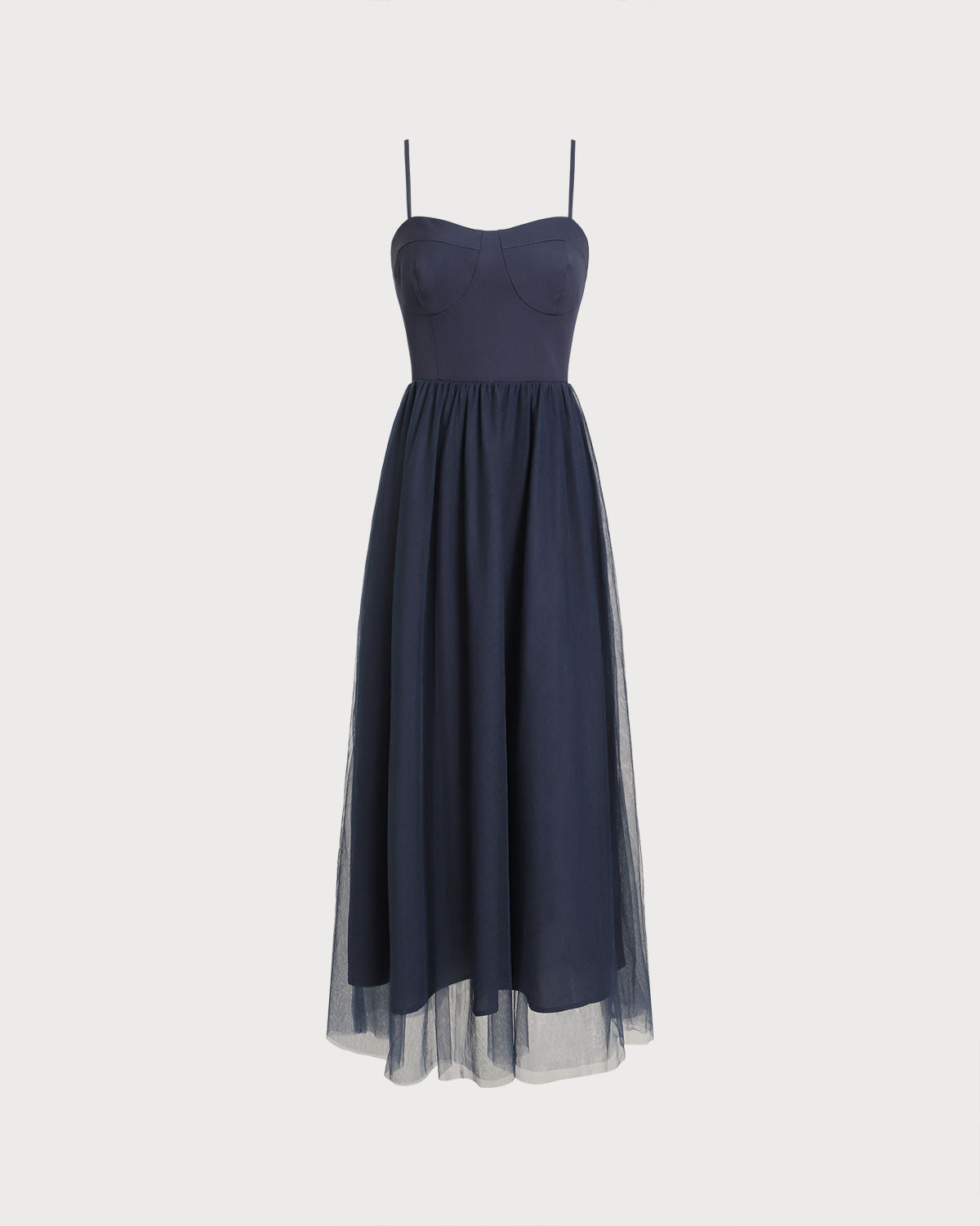 Blue Shirred Flowy Slip Maxi Dress | Rihoas