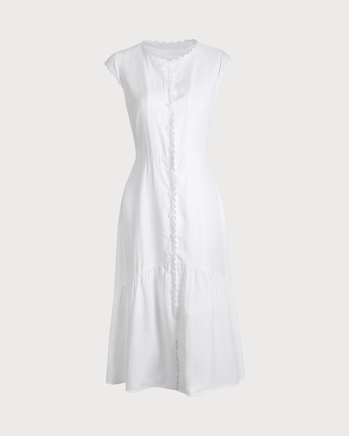 The Solid Color Lapel Midi Dress | Rihoas