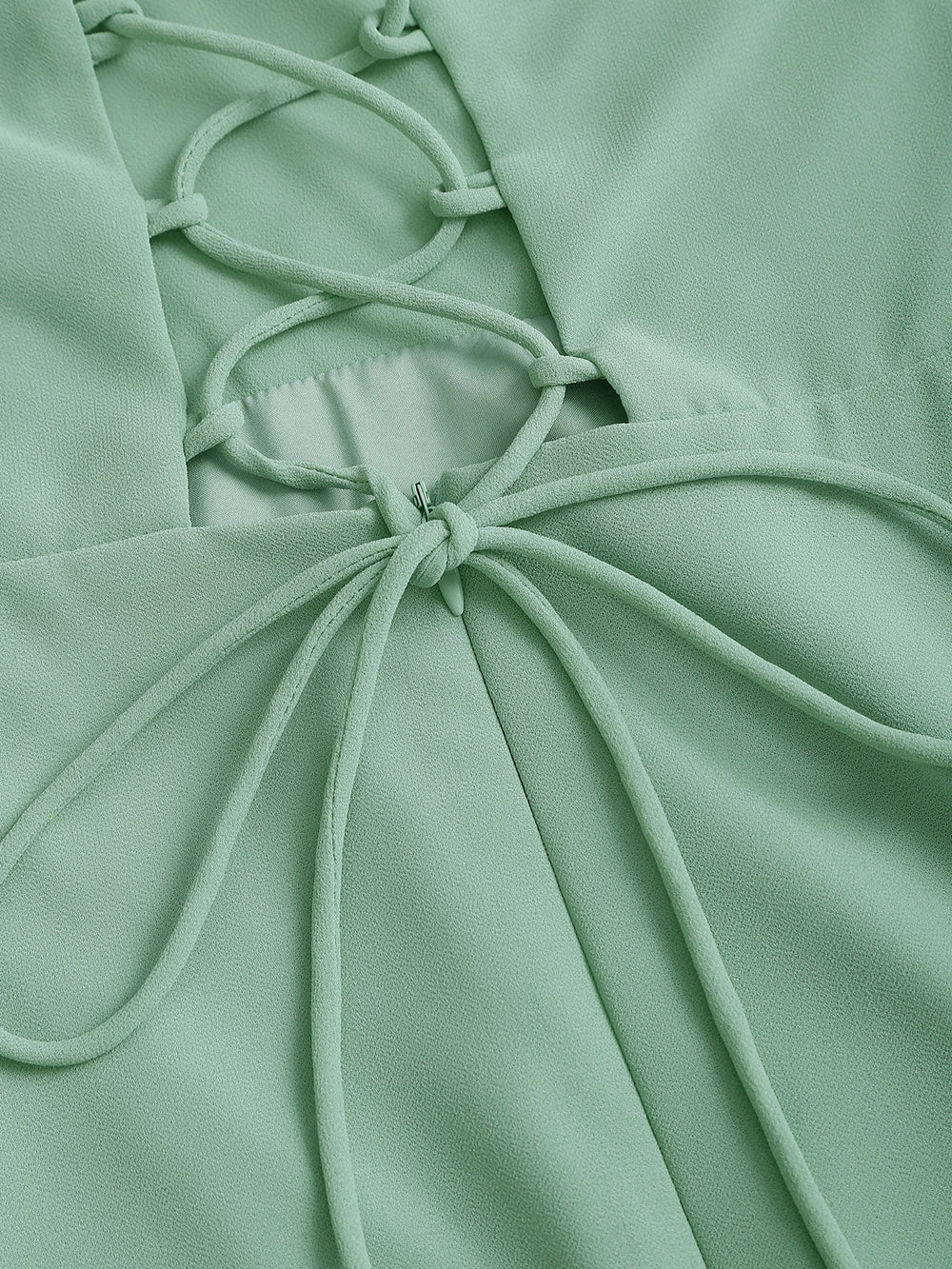 Green A-Line Backless Slip Maxi Dress | Rihoas