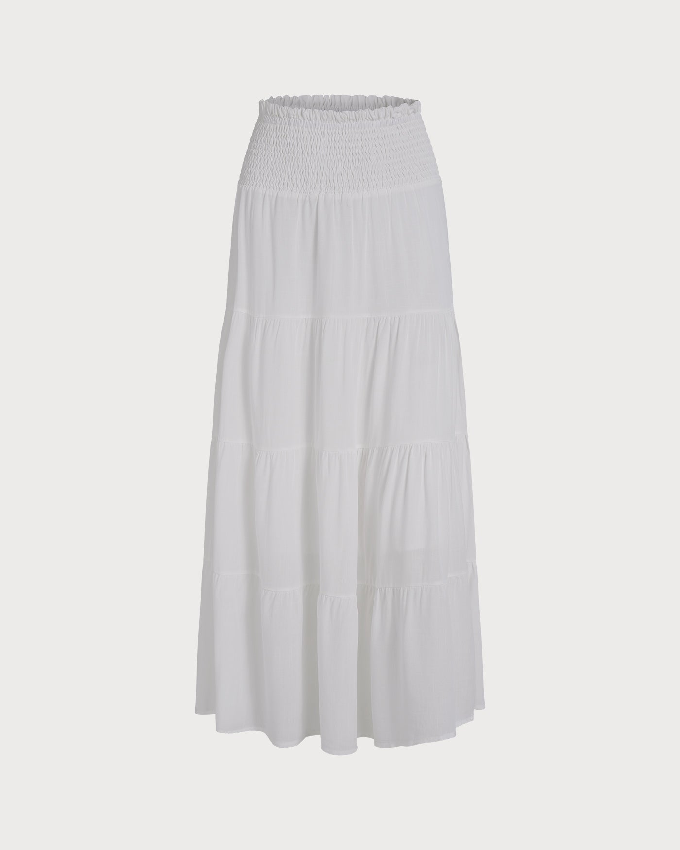 White Midi Flared Skirt | Rihoas