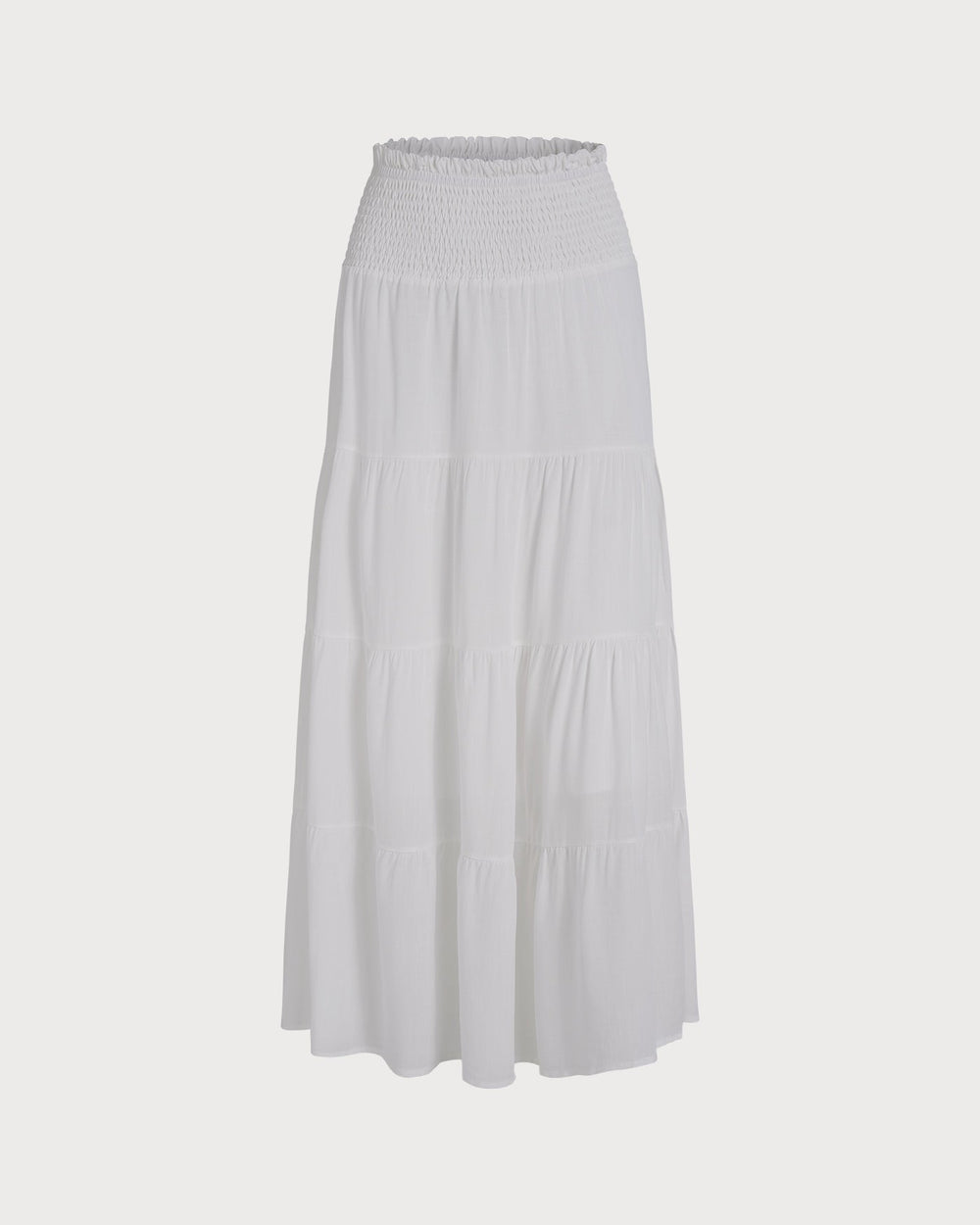 White Midi Flared Skirt | Rihoas