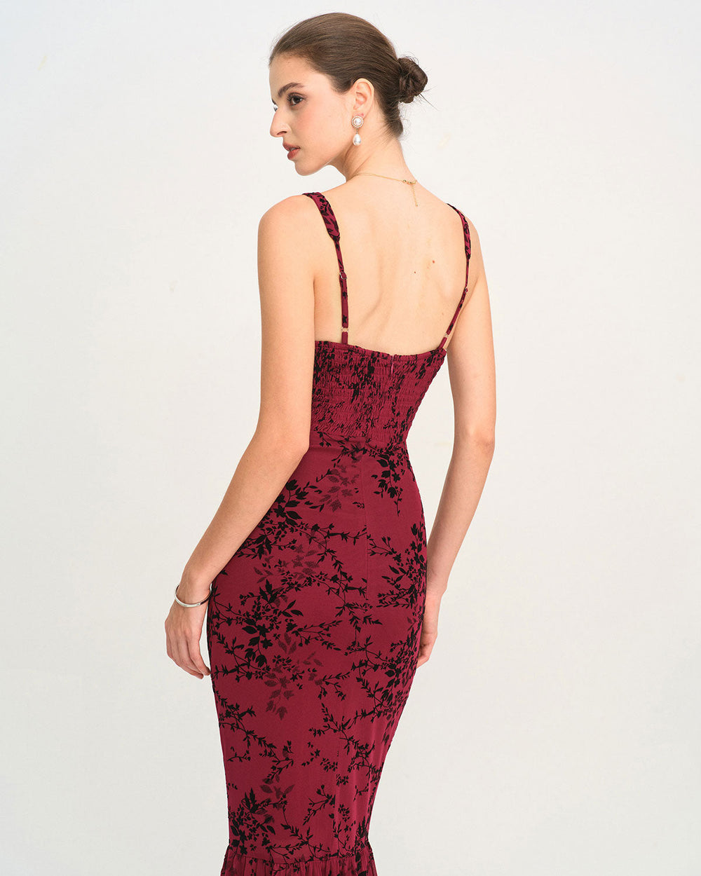 Red Floral Sleeveless Maxi Dress | Rihoas