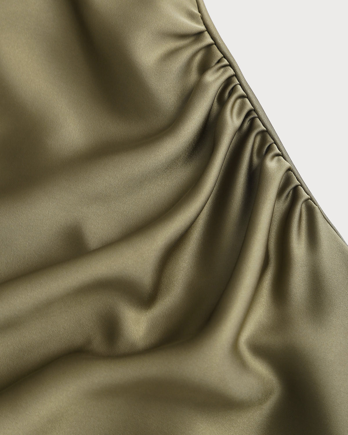 Green Satin Boat Neck Slip Midi Dress | Rihoas