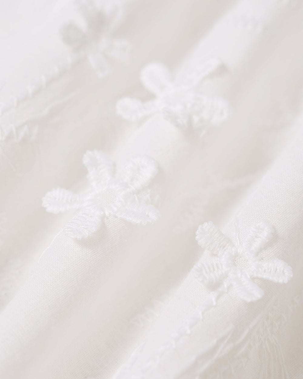 White Round Neck Floral Midi Dress | Rihoas
