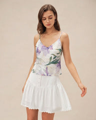 Green Floral Backless Camisole | Rihoas