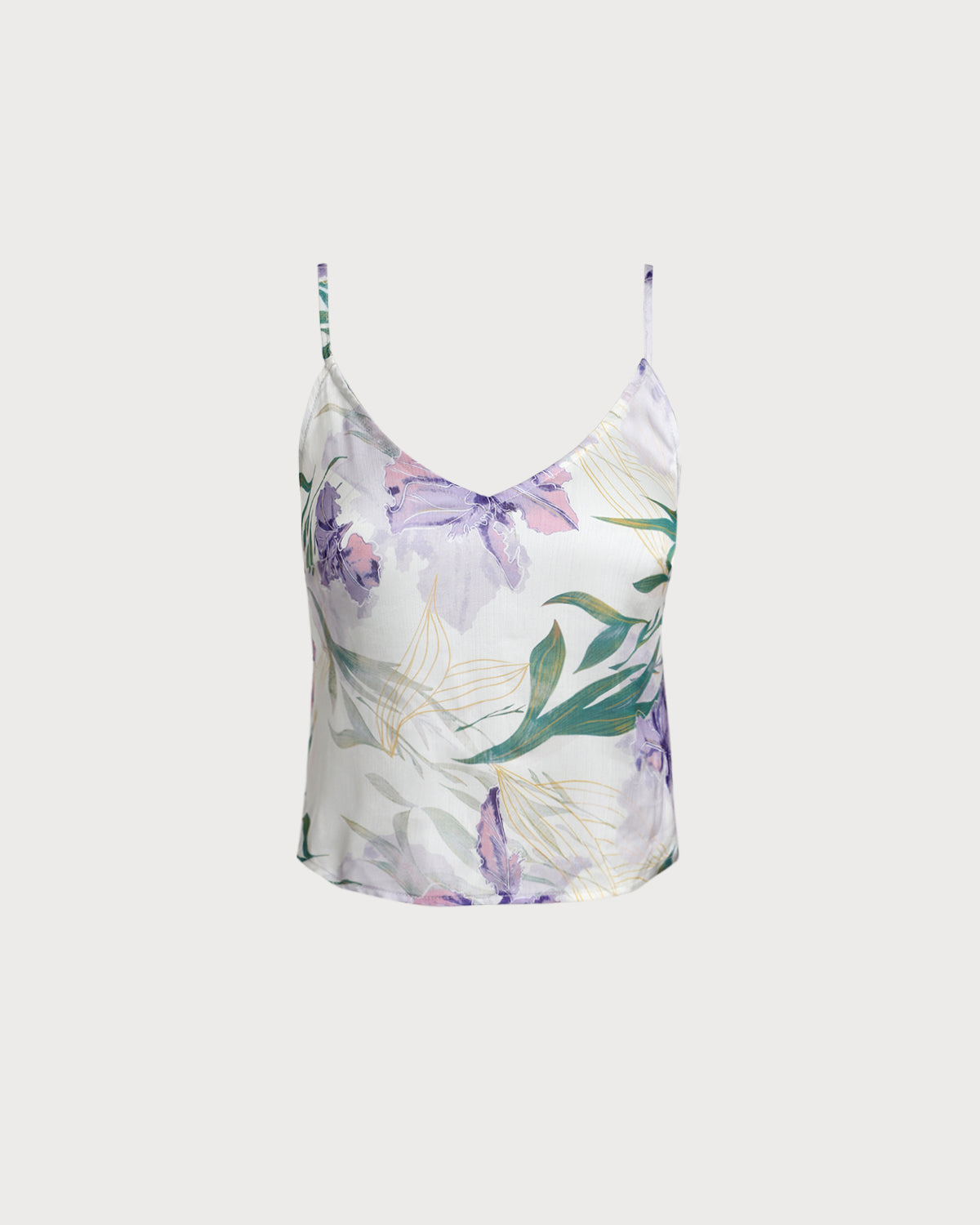 Green Floral Backless Camisole | Rihoas