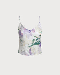 Green Floral Backless Camisole | Rihoas