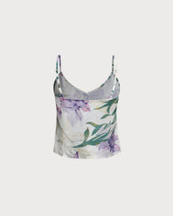 Green Floral Backless Camisole | Rihoas