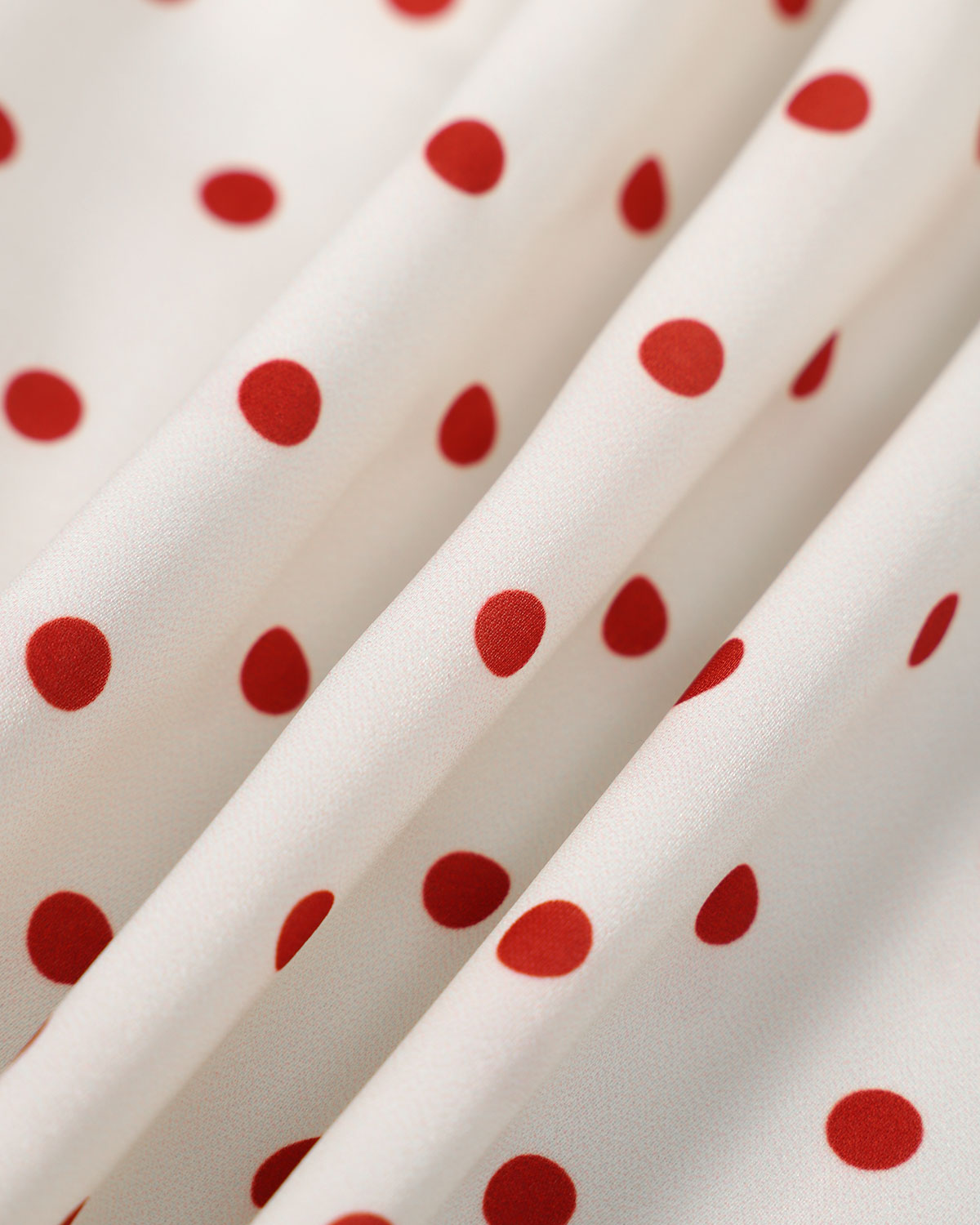 The Beige V Neck Polka Dot Button Midi Dress | Rihoas