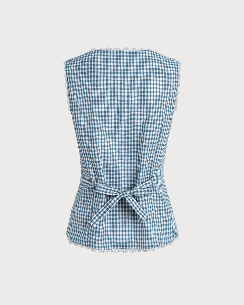 Blue Plaid Sleeveless Tank Top | Rihoas