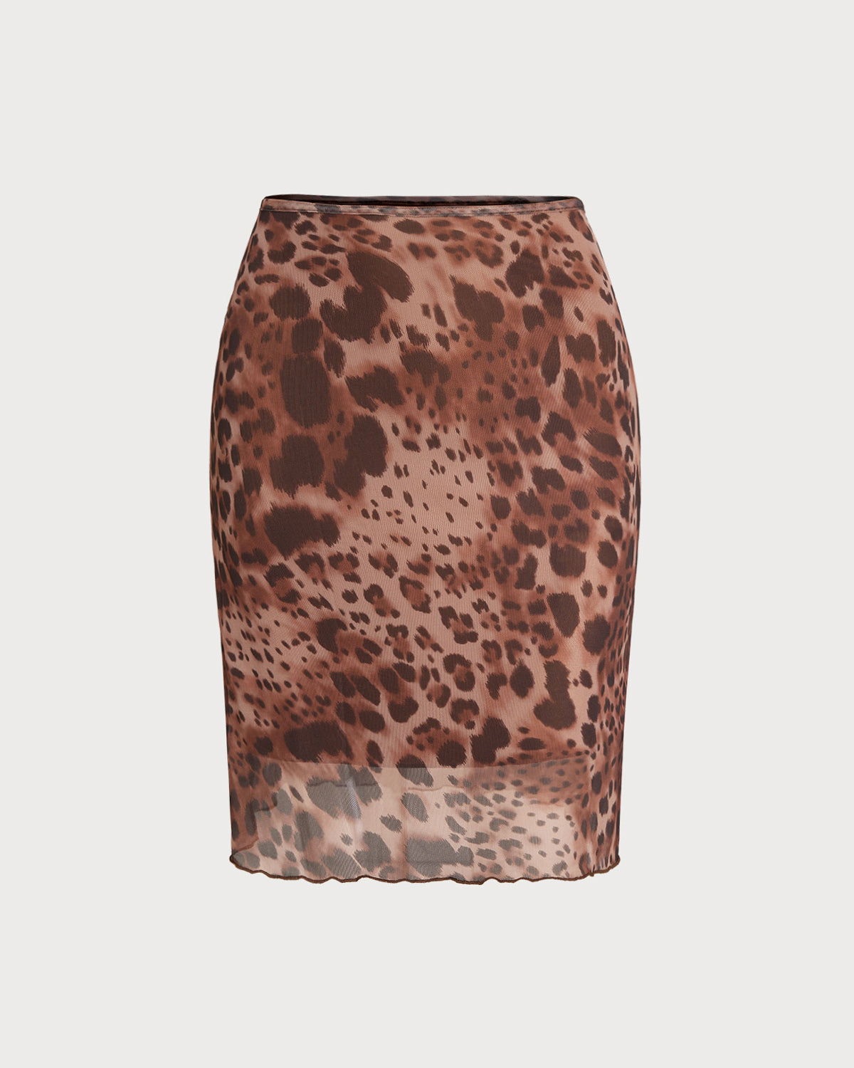 Brown Leopard Print Elastic Waist Mini Skirt | Rihoas