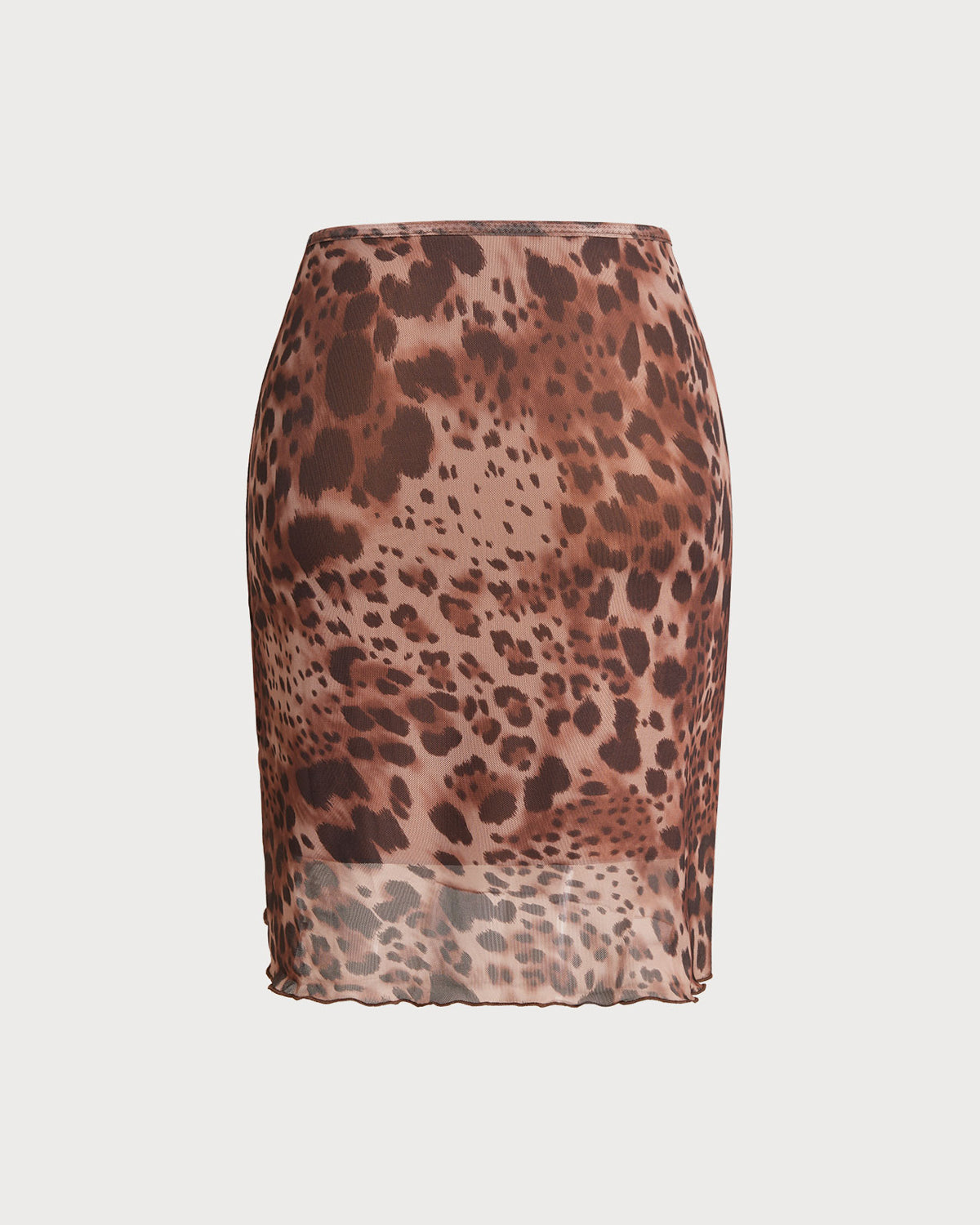Brown Leopard Print Elastic Waist Mini Skirt | Rihoas