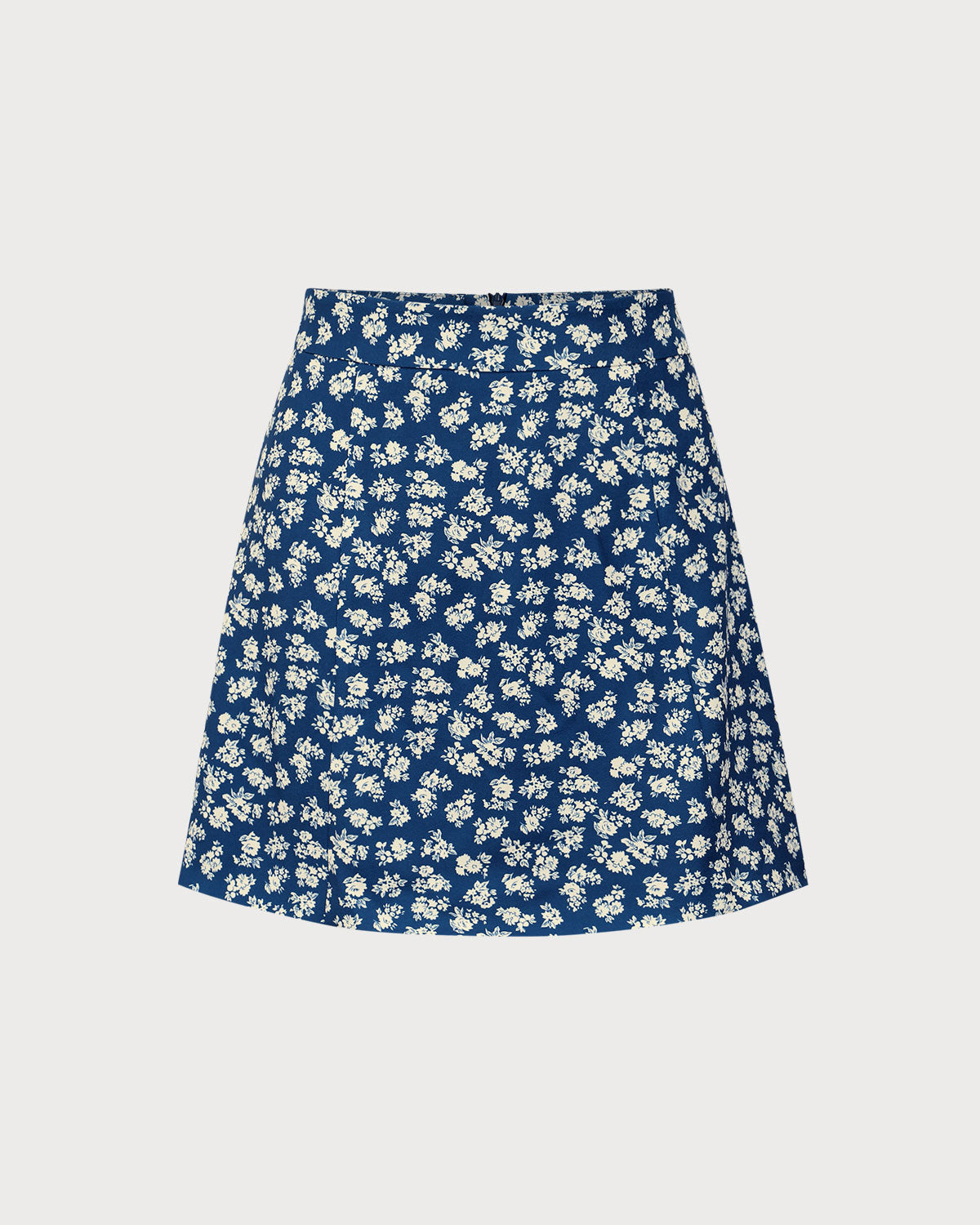 Navy Floral A-Line Mini Skirt | Rihoas