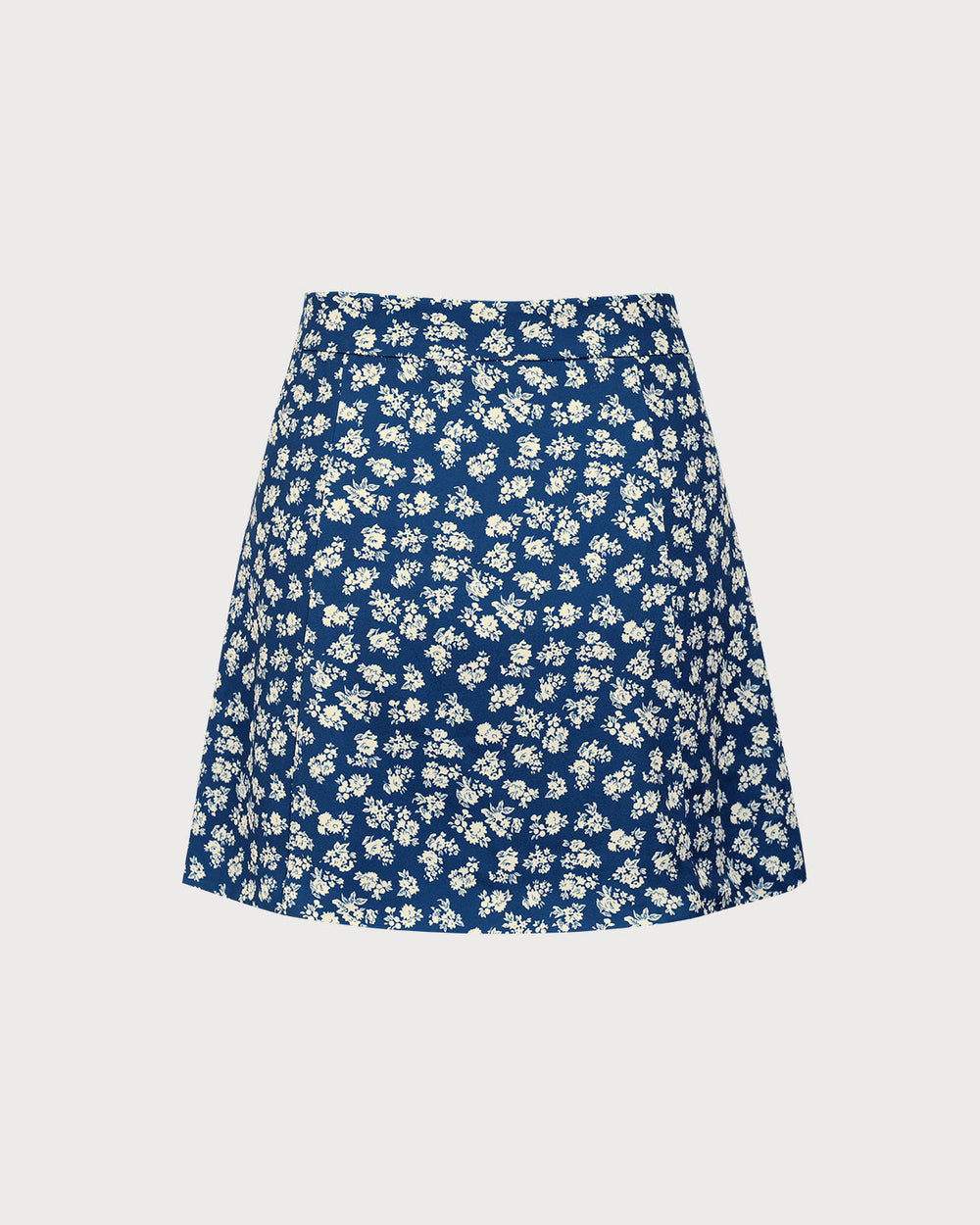 Navy Floral A-Line Mini Skirt | Rihoas