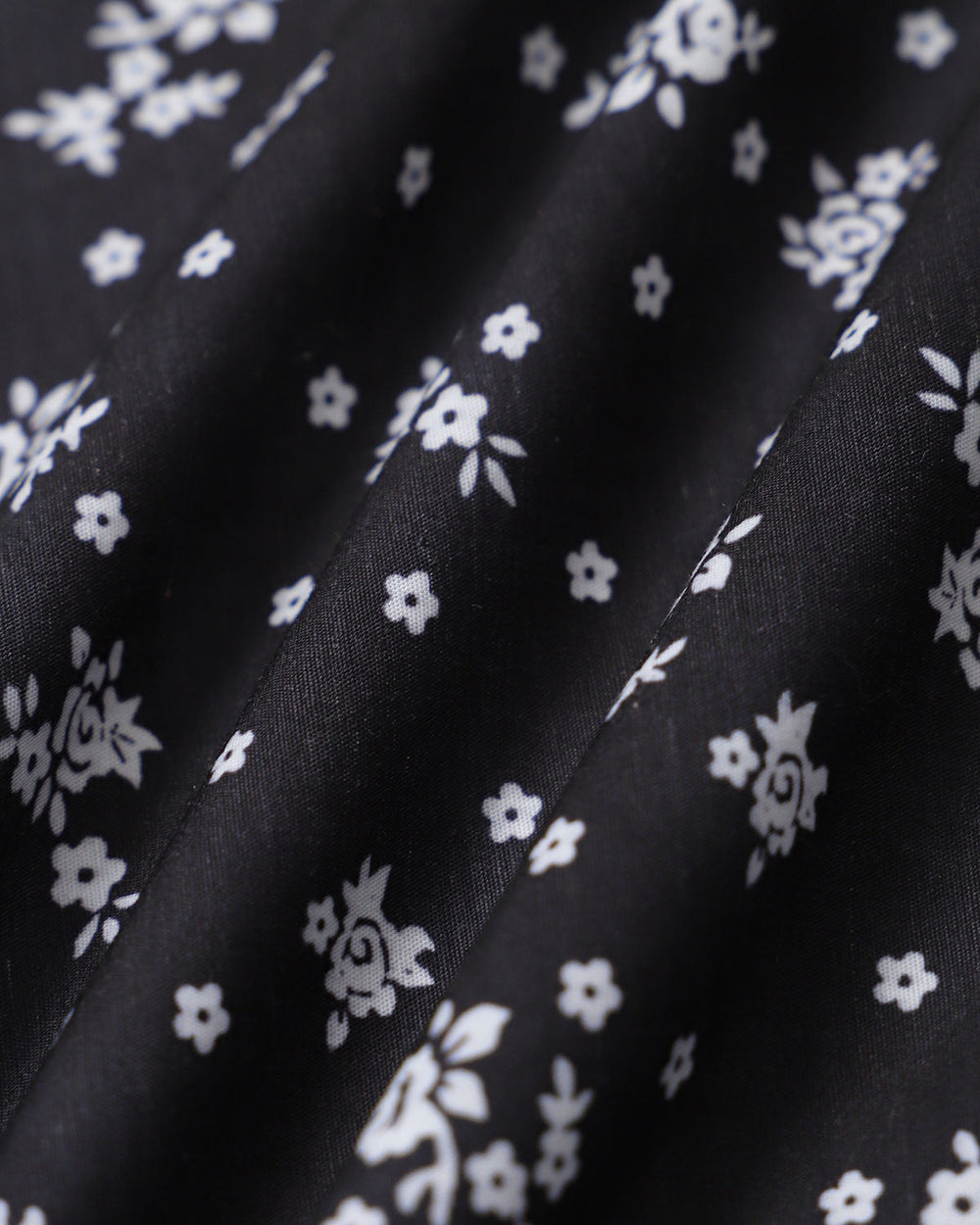 Black Floral Scoop Neck Blouse | Rihoas