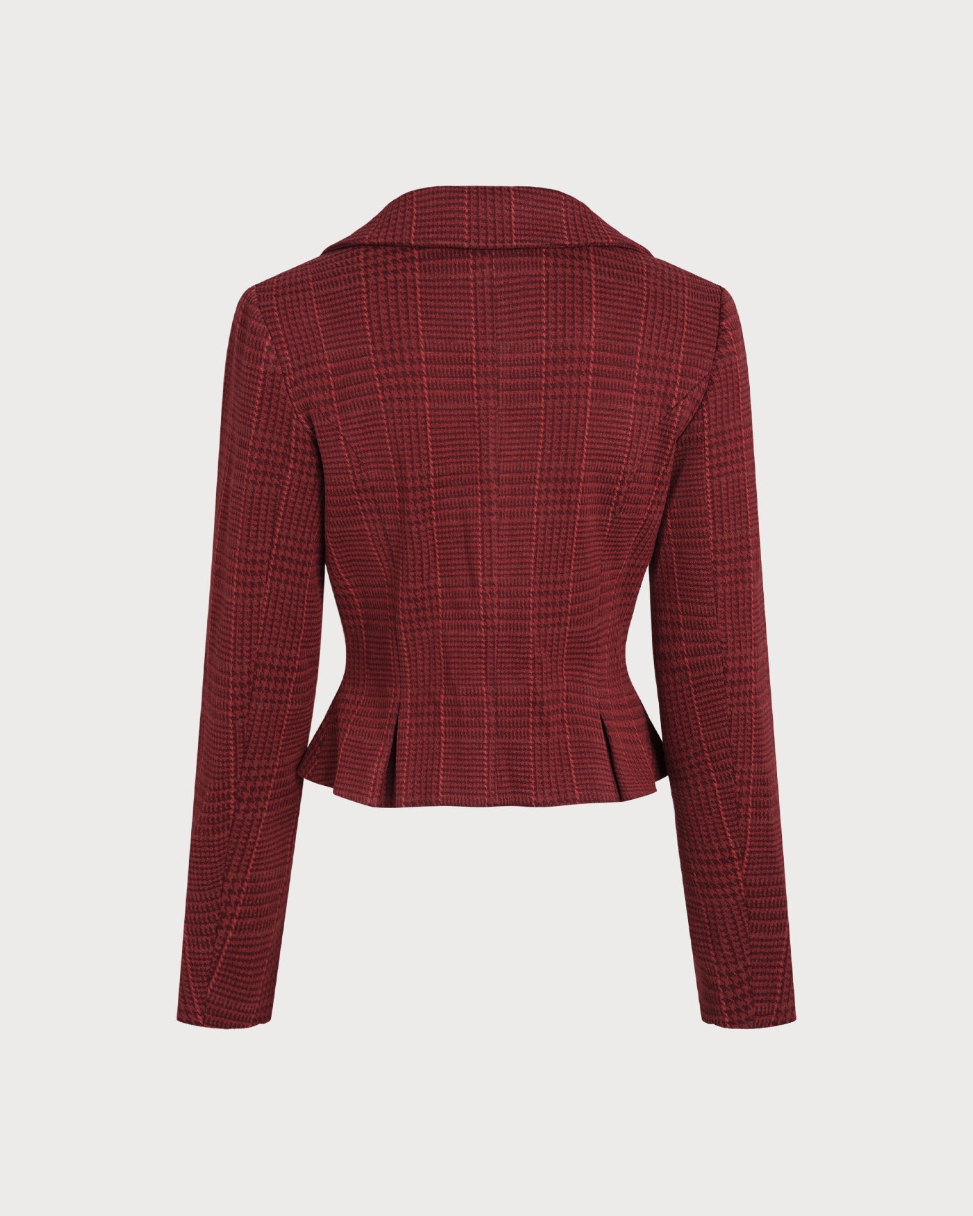 Red Plaid Double Breasted Jacket | Rihoas