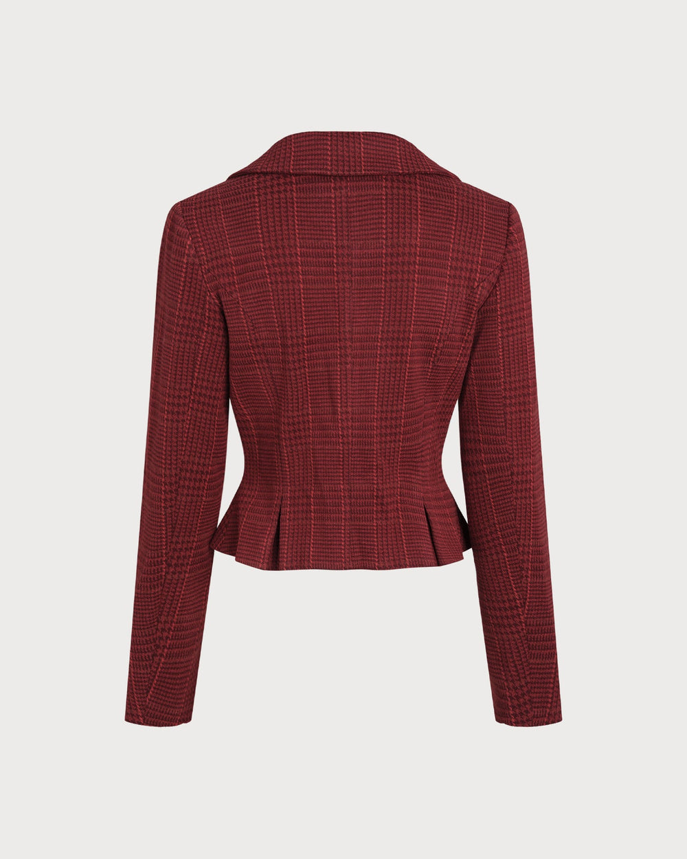 Red Plaid Double Breasted Jacket | Rihoas