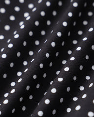 Black Polka Dot Lace Trim Blouse | Rihoas