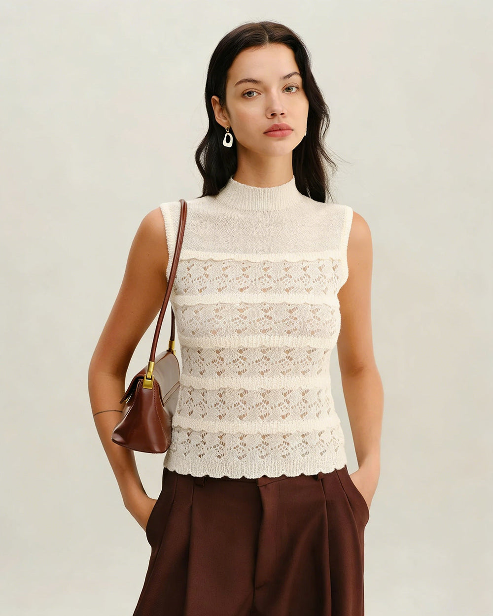 Apricot Turtle Textured Tank Top | Rihoas