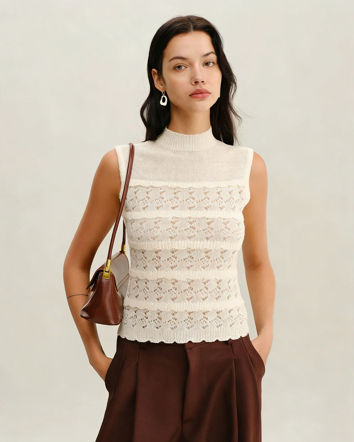 Apricot Turtle Textured Tank Top | Rihoas