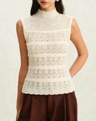 Apricot Turtle Textured Tank Top | Rihoas