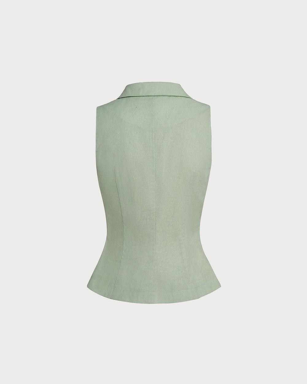 Green Collar Single Breasted Vest | Rihoas