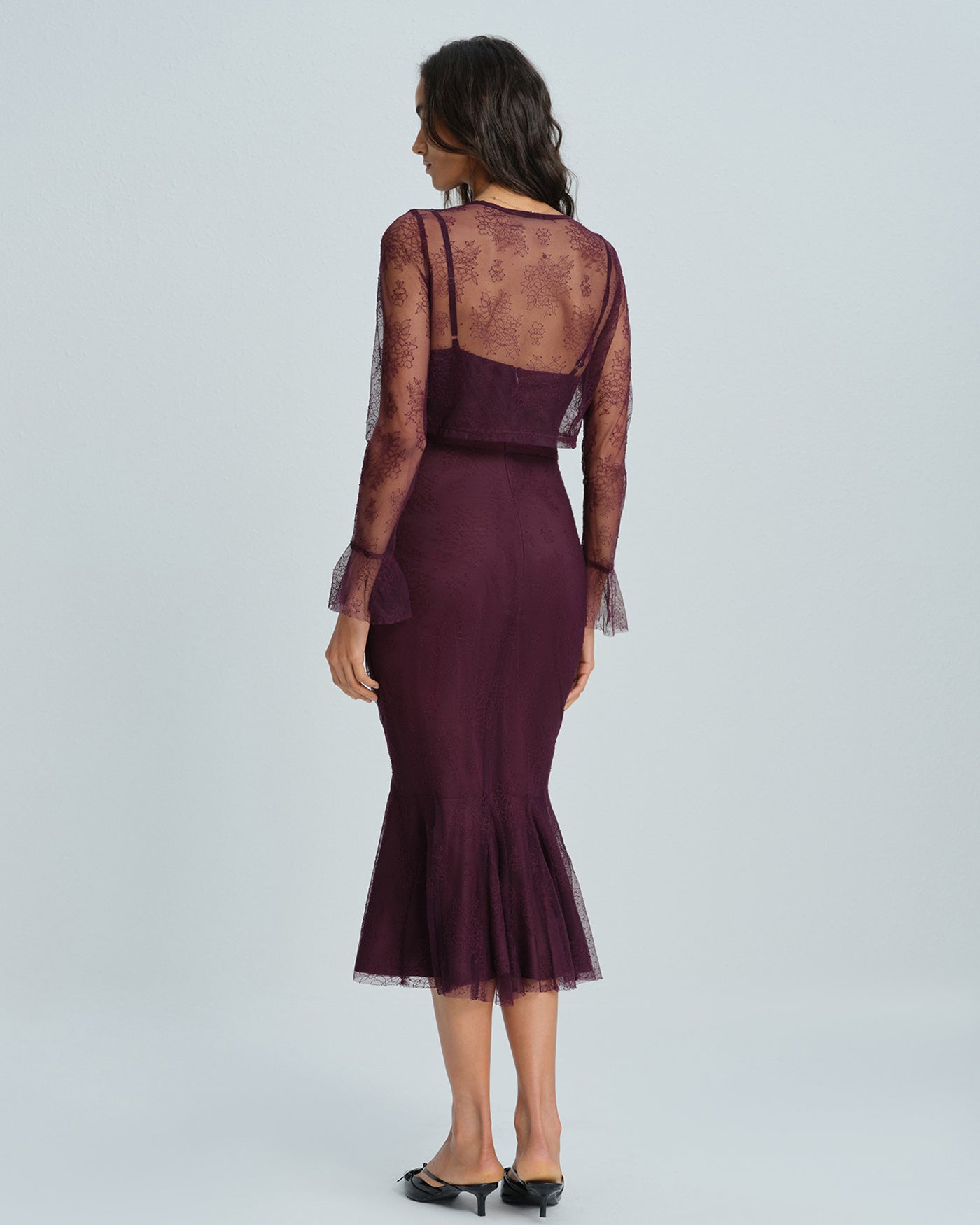 Purple Mermaid Midi Dress | Rihoas