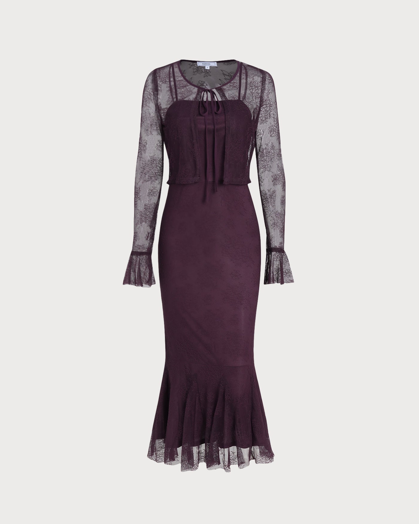 Purple Mermaid Midi Dress | Rihoas
