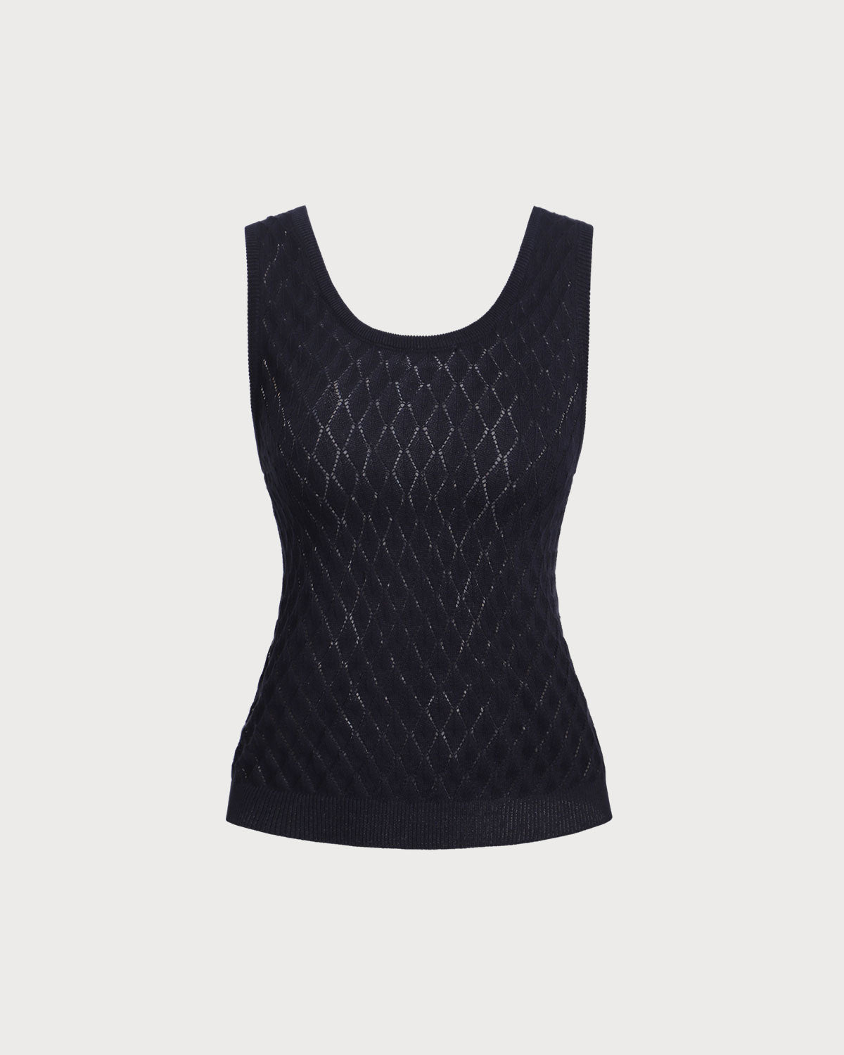 Blue Textured Crochet Tank Top | Rihoas