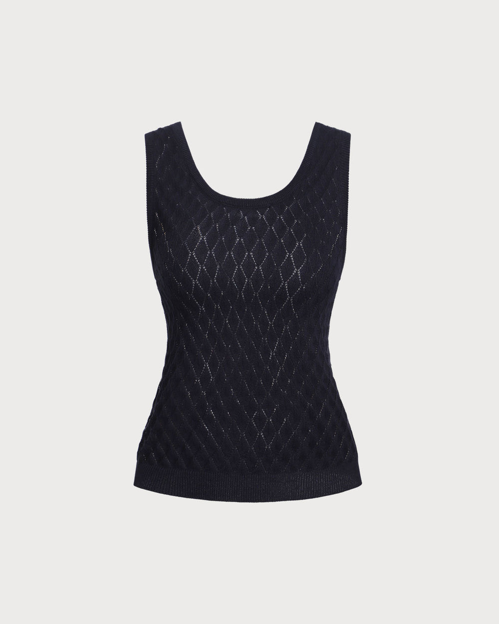 Blue Textured Crochet Tank Top | Rihoas