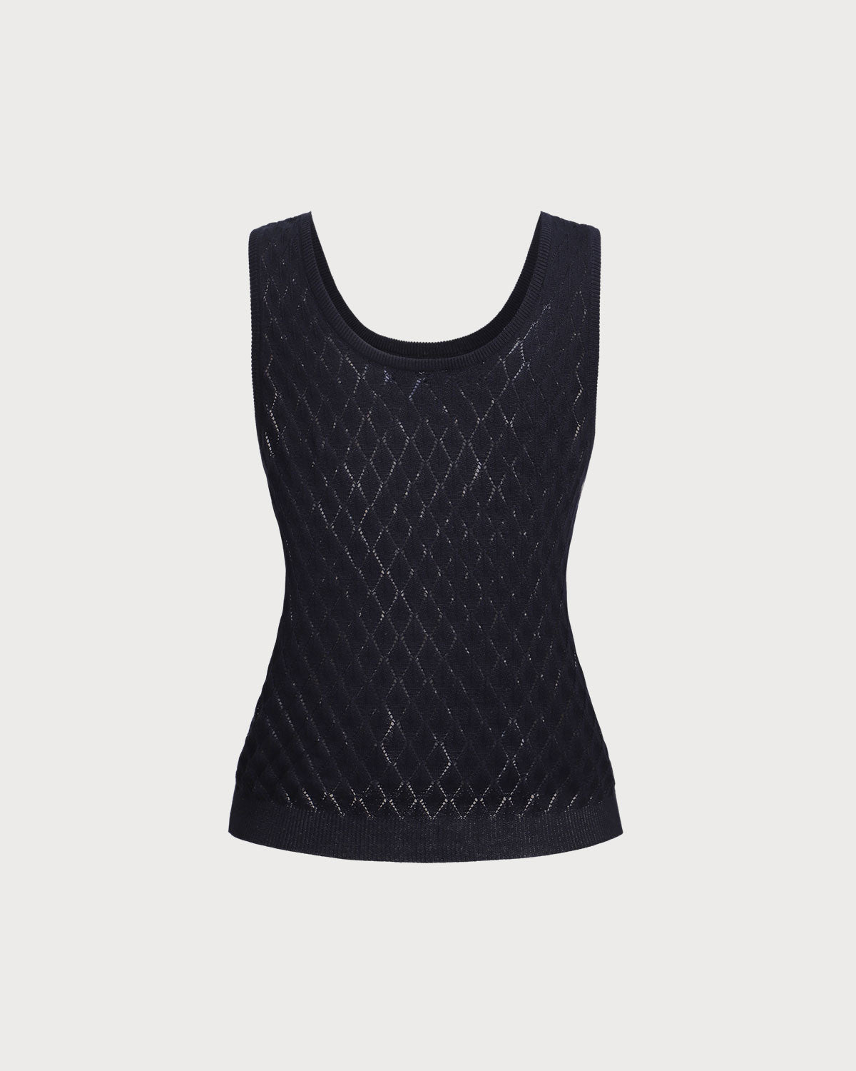 Blue Textured Crochet Tank Top | Rihoas