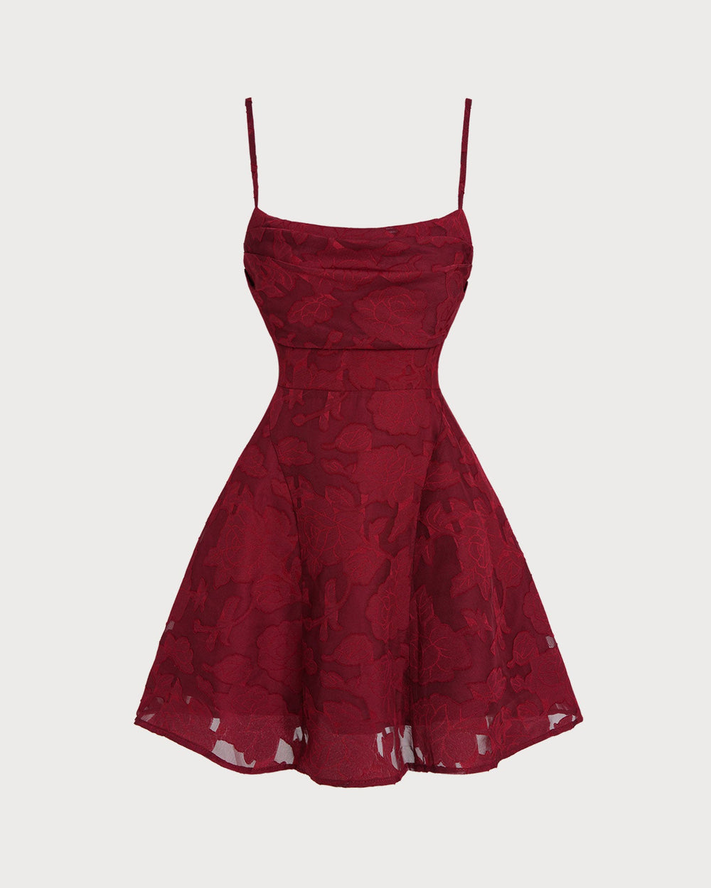 Wine Red Floral Backless Slip Mini Dress | Rihoas