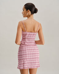 Pink Plaid Cami Top | Rihoas