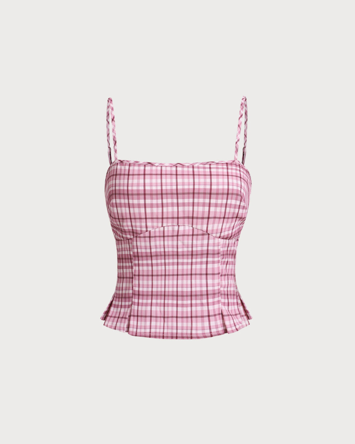 Pink Plaid Cami Top | Rihoas