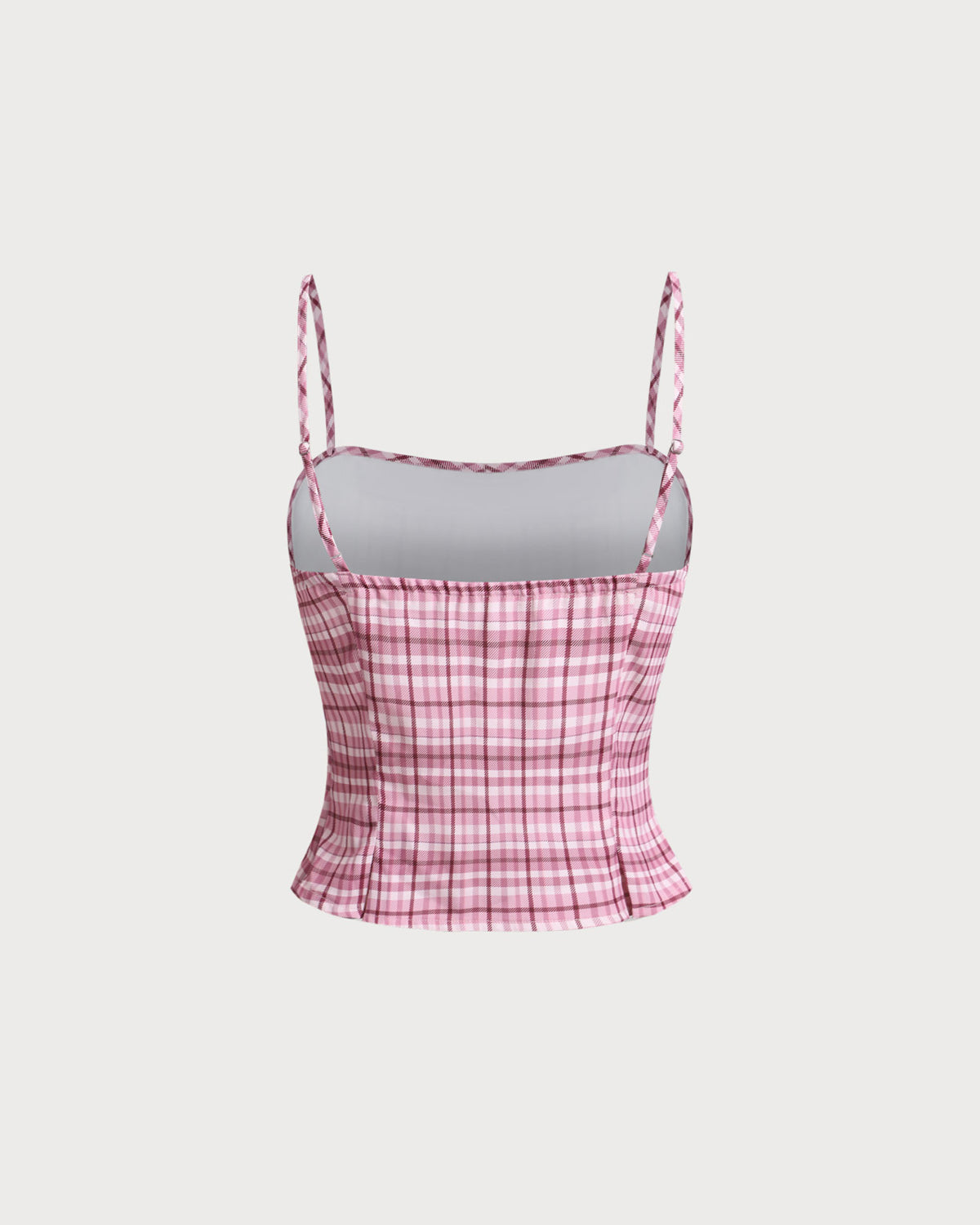 Pink Plaid Cami Top | Rihoas