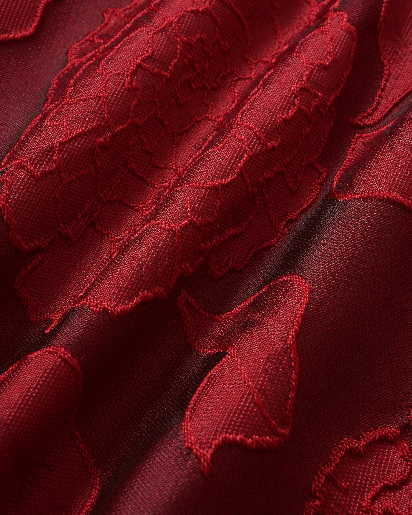Red Jacquard Maxi Dress | Rihoas