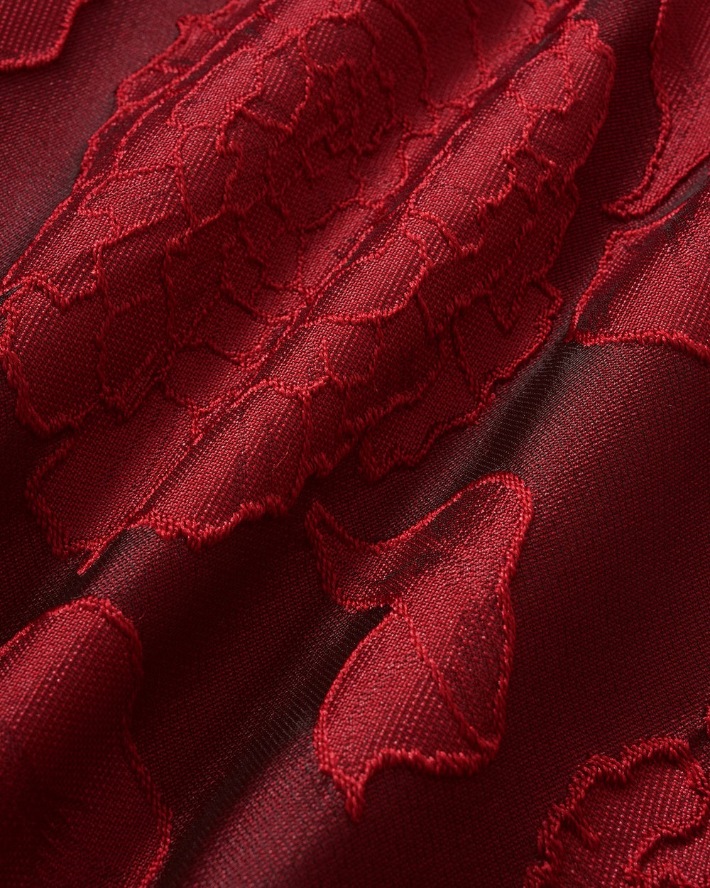 Red Jacquard Maxi Dress | Rihoas