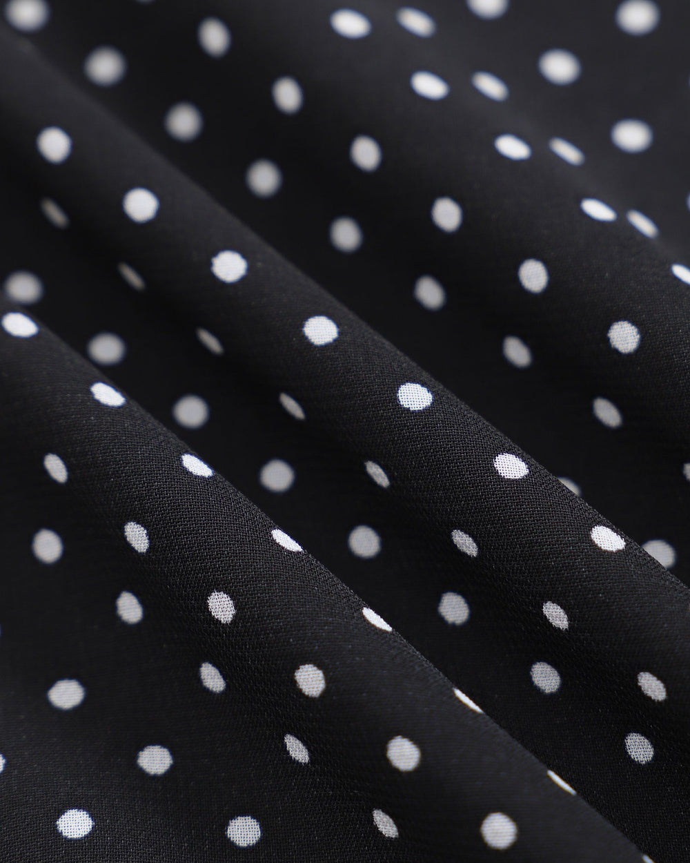 Black V-Neck Polka Dot Blouse | Rihoas