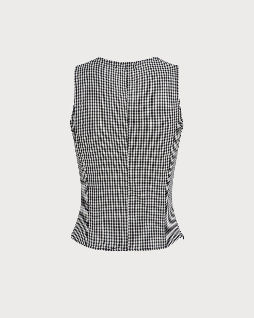 Black V Neck Plaid Tank Top | Rihoas